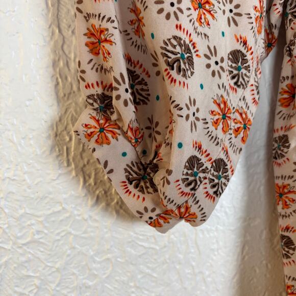 Umgee Printed Babydoll Tunic Dress Boho Folk Free Spirited Size Small - Picture 4 of 6